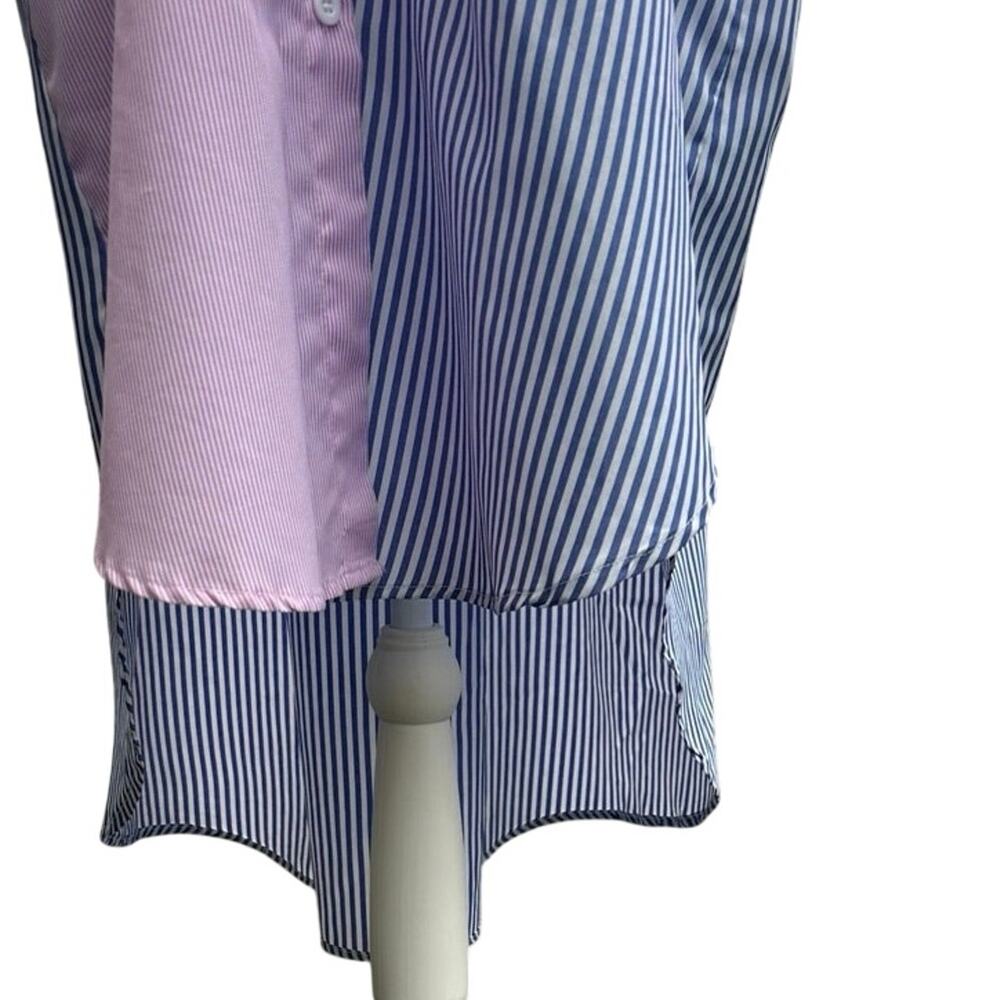 White Collared Striped Multicolor Patchwork Resor… - image 8